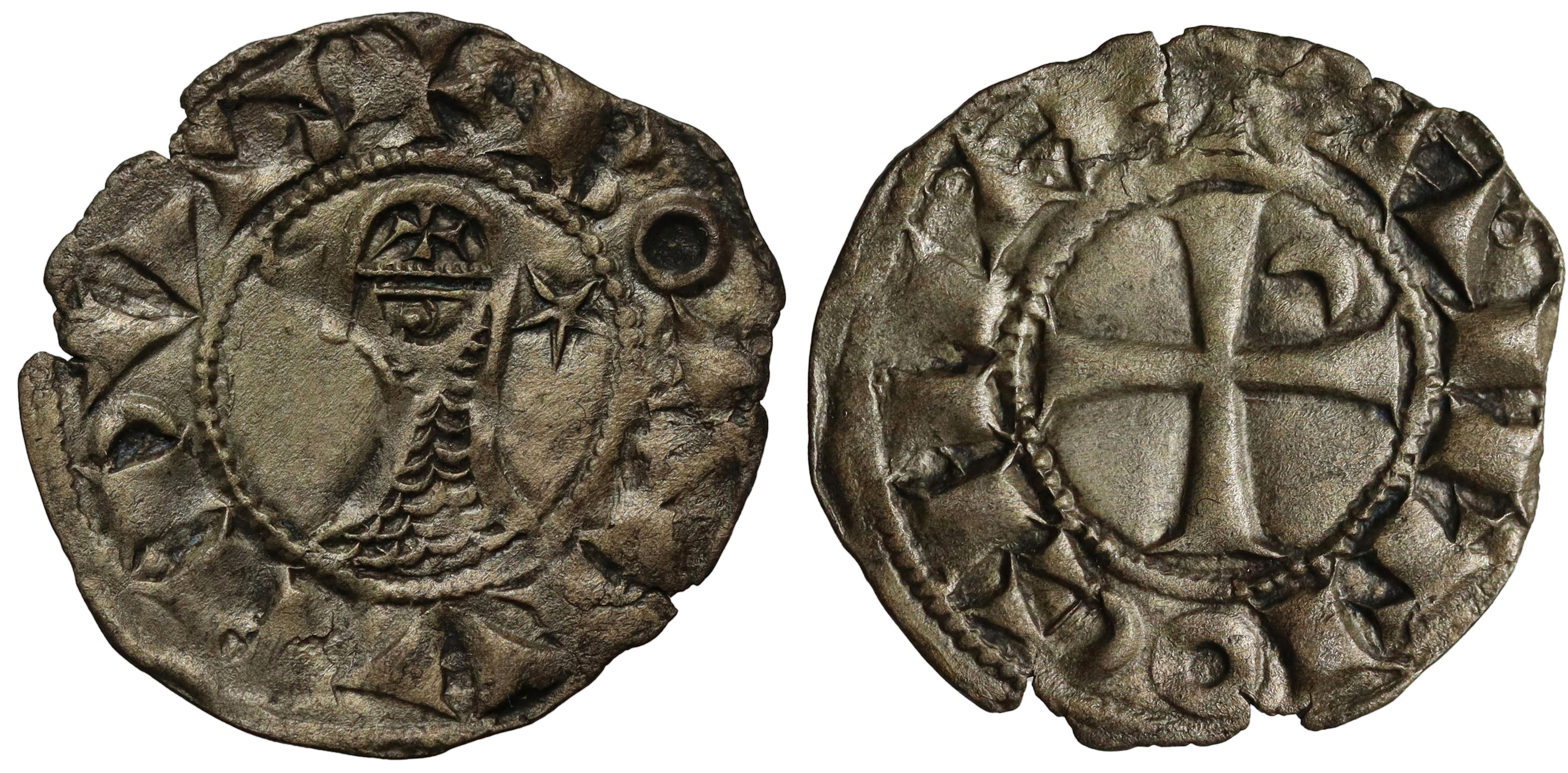 Crusaders, Antioch, Bohemond III or IV, Silver Denier. | Medieval Coins