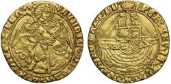 World Coins - Henry VII gold Angel, class V, initial mark pheon, NGC Clipped