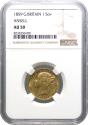 World Coins - Victoria 1859 'Ansell' Sovereign, with extra line to ribbon, NGC AU50