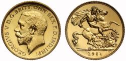World Coins - George V 1911 proof Half-Sovereign, Coronation issue
