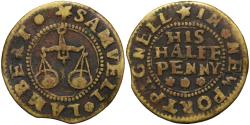 World Coins - 17th Century Buckinghamshire Newport Pagnell Samuel Lambert Halfpenny