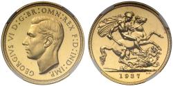 World Coins - George VI 1937 proof Sovereign PF64, Coronation issue 5,501 struck