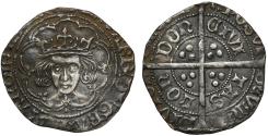 World Coins - Richard III Groat in name Edward, pellet below bust, mm BH1/SR1 obv / SR 1 rev