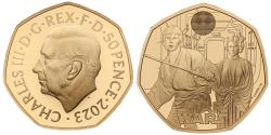 World Coins - Charles III 2023 gold proof 50p Luke Skywalker & Princess Leila