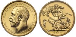 World Coins - George V 1911 proof Two-Pounds PR65CAM Coronation issue