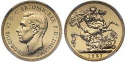 World Coins - George VI 1937 proof Two-Pounds Coronation issue PF64