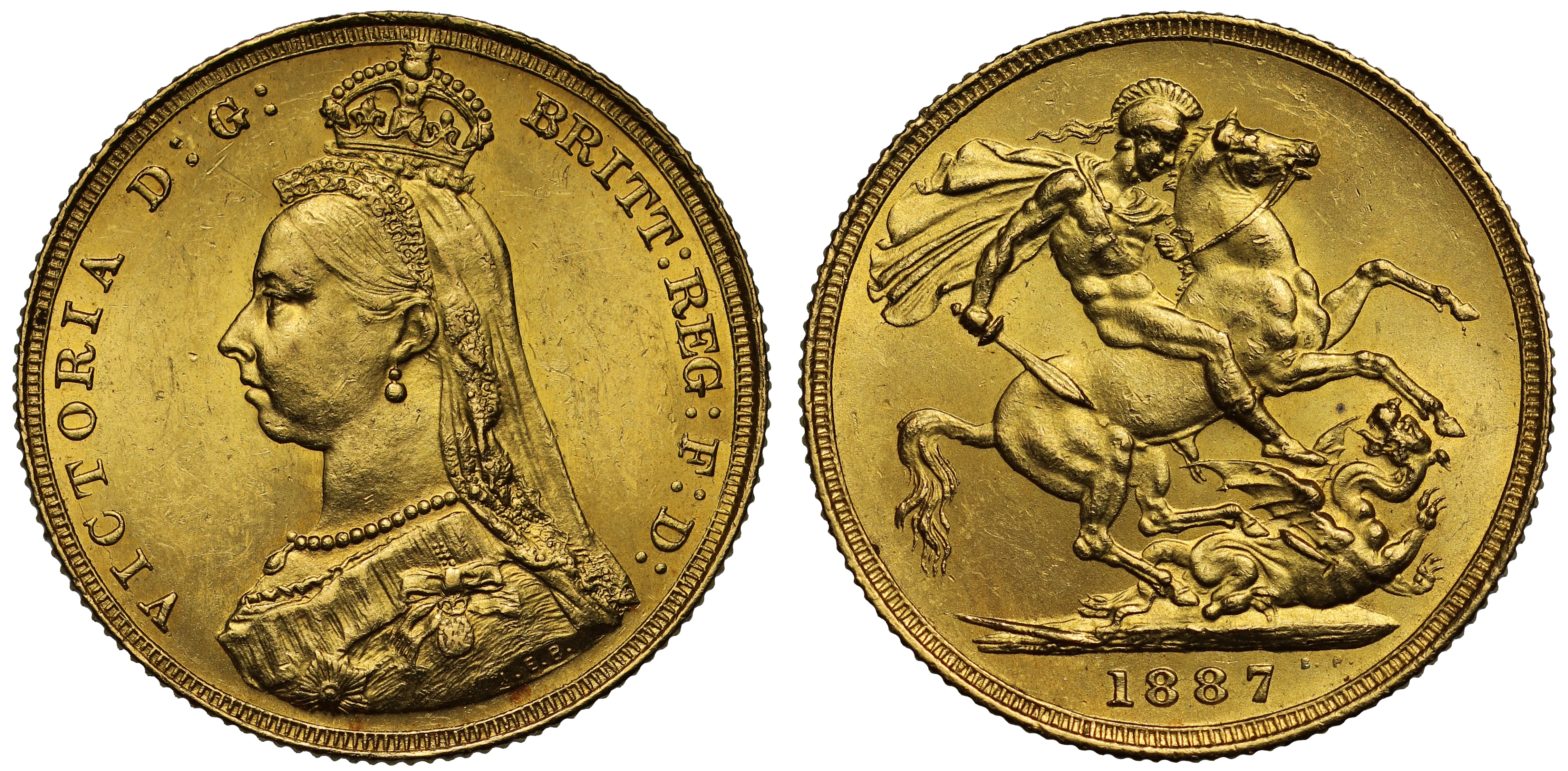 Victoria 1887 Jubilee head Sovereign, imperfect IEB | European Coins