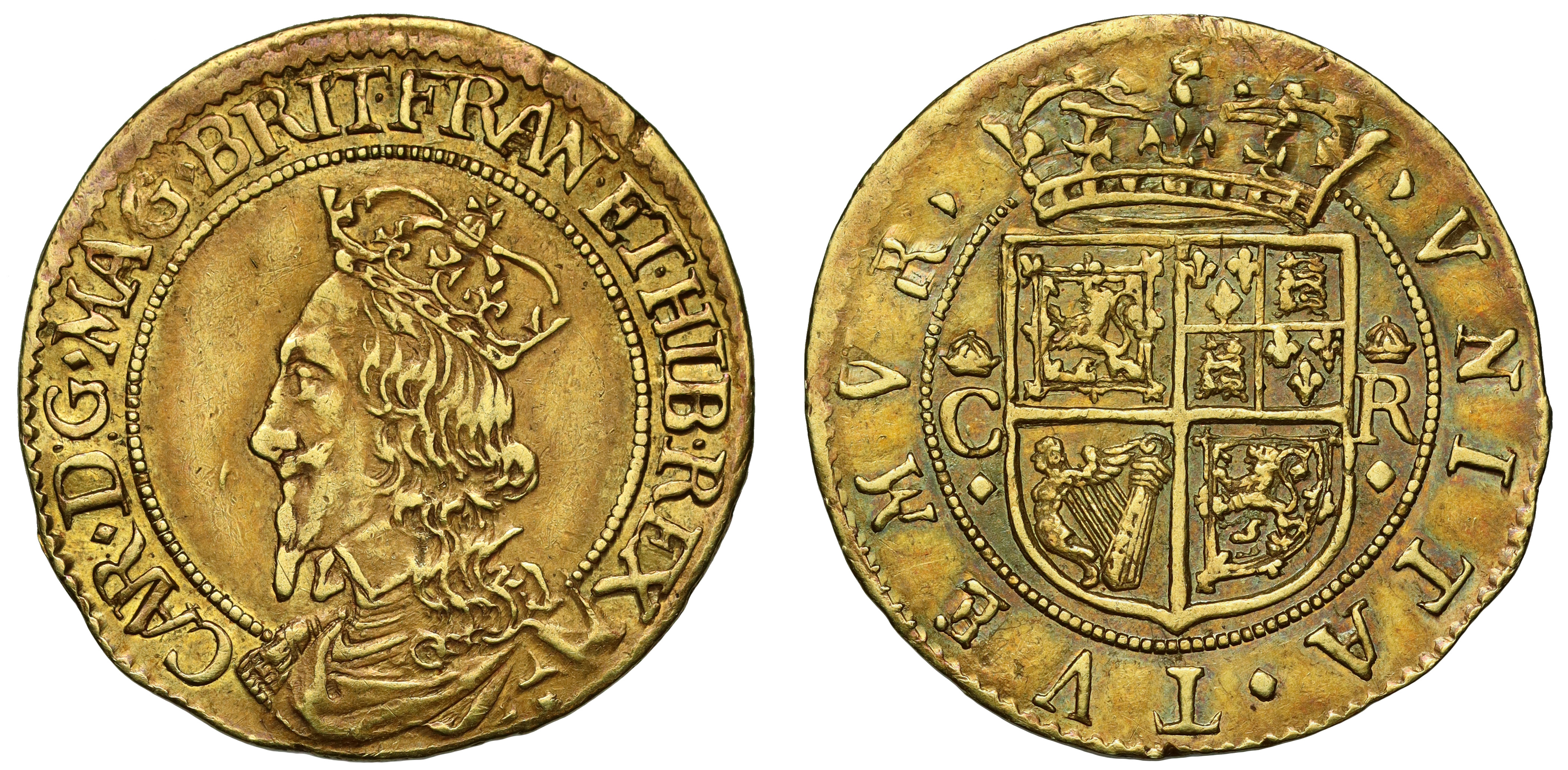 Scotland, Charles I gold Half-Unit or Double Crown by Nicholas