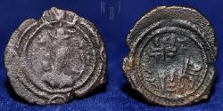 Ancient Coins - SASANIAN: Copper Pashiz Khosro I (531-579)AD mint of MA, date 21, 1.12gm, VF & RR