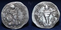 Ancient Coins - SASANIAN KINGDOM Varhran (Bahram) IV (AD 388-399). Silver Drachm, 4.06gm, ABOUT EF & R