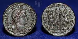 Ancient Coins - Roman Constantius II, as Caesar, 324-337 AD. AE Follis, 3.06gm, 17mm, About EF