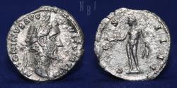 Ancient Coins - Roman Empire: Antoninus Pius, AR Silver Denarius. Rome 155 AD, 2.97gm.