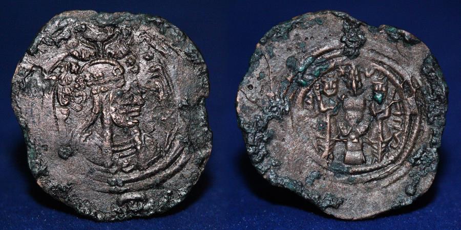 Sasanian Empire Queen Buran 630 631 Ad Ae Pachiz Wyhc Mint Weh Az Amid Kavad Year 1 2 07g Vf Rrr