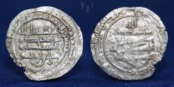 World Coins - BUWAYHID: Silver Half Dirham, Imad al-dawla Ali b. Buwayh, Shiraz, 327h, 1.02gm.