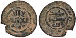 World Coins - UMAYYAD AE fals, Sarmin, ca. 700-710, A-154A, 3.57gm, lovely example, GOOD VF & RARE