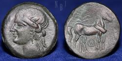 Ancient Coins - Ancients Greek, CARTHAGE. Zeugitana. Ca. 221-210 BC. Bronze Æ trishekel