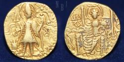 Ancient Coins - Kushan Empire: Vasudeva II, circa 290-310. AV Dinar, 7.68gm.