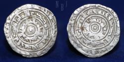 World Coins - FATIMID: Al-Mu'izz (341-365h) Half Dirham, Mint Mansuria, Date 355h, 1.39gm