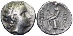 Ancient Coins - SELEUKID Seleukos IV Philopator. 187-175 BC. AR Drachm, 4.04gm, 16mm, VF