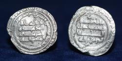 World Coins - ABBASID Dirham Temp Mutawakil, Mint Mohammadiya, Date 145h, 3.68g, 22mm, GOOD VF