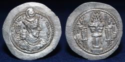Ancient Coins - Sasanian Kings. Vahram (Bahram) V. AD 420-438. AR Drachm. BLX (balkh) mint, 4.15g, ABOUT EF
