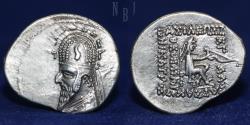 Ancient Coins - PARTHIA: Sinatrukes, 93-69 BC. AR Drachm, 4.13gm, 22mm, About EF