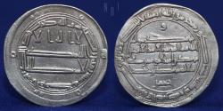 World Coins - ABBASID temp Harun al-Rashid, Silver Dirham, al-Muhammadiya 180h, 2.95g, 25mm, EF