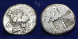 Ancient Coins - Thrace: Byzantion. Circa 340-320 BC. Silver Drachm, 5.01gm