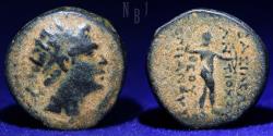Ancient Coins - SELEUKID KINGS, Antiochos IV. AE denom C, circa 173-169 BC. (3.97gm, 17mm)