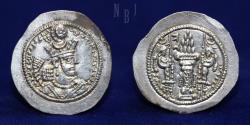 Ancient Coins - Sassanian Empire: Bahram V. AR Drachm, Atoorbazan (AT)? & Khash (XVAS) mint, 4.28gm, RARE