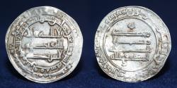 World Coins - ABBASID Silver Dirham. Temp muktafi, mint al Rafiqa, date 292h, 2.87g, 25mm, GOOD EF