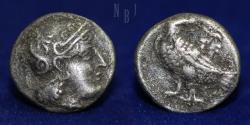Ancient Coins - BACTRIA: Eagle Series (Sophytes?) AR drachm, Date: c. 3rd century BCE, 2.61gm, RR