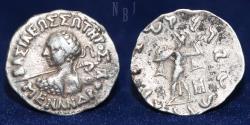 Ancient Coins - Kingdom of Baktria: Menander I Soter (c.155-130 BC). AR Drachm, 2.37 gm.