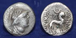 Ancient Coins - Bactria Kingdom YUEZHI: Arseiles. Late 1st century BC. AR Hemidrachm, 1.25gm.