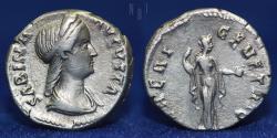 Ancient Coins - ROMAN: Sabina. Augusta, AD 128-136/7. AR Denarius, Rome, circa AD 134-136, 3.50gm, EF