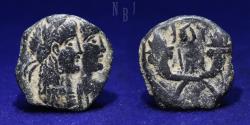 Ancient Coins - NABATAEA: Malichus with Shaquilath. AD 40-70. AE Bronze. Petra mint, 2.44gm