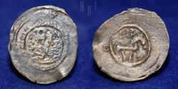 World Coins - Umayyad Caliphate: temp. 'Abd al-Malik ibn Marwan, AE Pashiz, Arab-Sasanian type, 0.24gm.