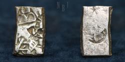 Ancient Coins - INDIA, MAURYA: Series VIb Punchmarked Silver Karshapana, c. 270-175 BCE, 3.44gm