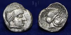 Ancient Coins - ARABIA: Qataban. Unknown ruler(s). Late 2nd–1st centuries BC. AR Hemidrachm, 1.77gm, 16mm.