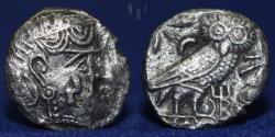Ancient Coins - Arabia, Southern. Qataban. Unknown ruler(s). Circa 350-320/00 BC, AR Drachm, 4.24gm, ER.