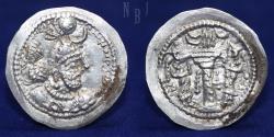 Ancient Coins - SASANIAN Empire: Yazdgard I, 399-420 AD, AR Silver Drachm, 4.14gm