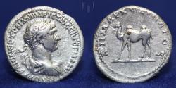 Ancient Coins - Roman Empire: Trajan (AD 98-117). Silver Drachm, mint of Bostra, 3.18gm, 19mm.