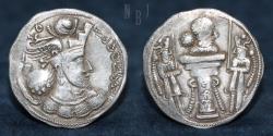Ancient Coins - SASANIAN KINGS: Bahram IV. 388-399 AD. AR Drachm. HREYV (Herat) Mint, 3.96gm