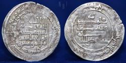 World Coins - Abbasid, al-Muqtadir (295-320h) Silver Dirham. Mint Dimeshq 307h. 2.65gm, 25mm, VF & RARE