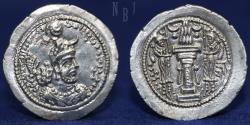 Ancient Coins - SASANIAN KINGS. Yazdgerd I. 399-420 AD. AR Drachm. mint of BLX, 4.25gm, EF.