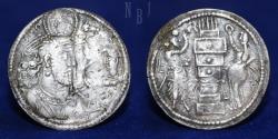 Ancient Coins - SASANIAN KINGS: Vahram (Bahram) II, with Queen and Prince 4. AD 276-293. AR Drachm, 4.18gm.