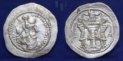 Ancient Coins - SASANIAN Empire: Yazdgard I, 399-420, Silver Drachm, 4.17gm