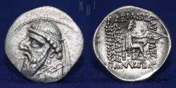 Ancient Coins - Parthian King: Mithradates II. 121-91 BC. AR Drachm. Rhagai Mint, 3.89gm.