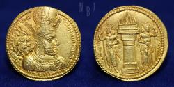 Ancient Coins - Sasanian Kingdom: Shapur I AV Dinar. Mint I "Ctesiphon", Phase 2, circa AD 260-272, 7.27gm, EF R
