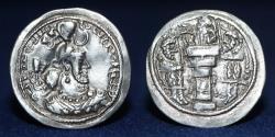 Ancient Coins - SASANIAN KINGS Yazdgard I, AD 399-420. AR Drachm. 4.04g. 24mm. R